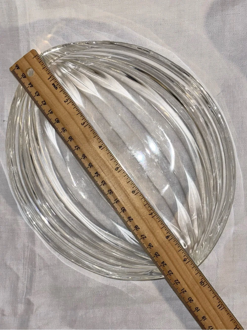 Vintage Clear Optic Swirl Glass Serving Bowl Set 7 Piece Mid Century Style